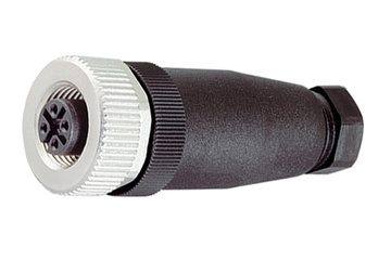 Conector hembra Binder M12-A, 6-8 mm, sin apantallar, con tornillo, IP67, UL