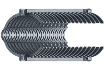 Sistema e-rib | Refuerza los tubos corrugados en las fresadoras CNC | Anchura nominal: 36 mm