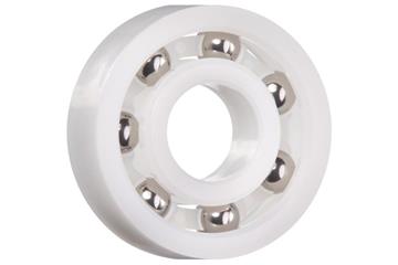 Rodamiento radial xiros®, xirodur B180, bolas de acero inoxidable, jaula de polietileno (PE): Económico, compatible con FDA