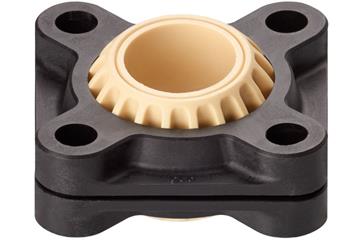 cojinetes articulados con brida de 4 agujeros de montaje y carcasa separable, igubal® KFSM GT, bola esférica de iglidur® J