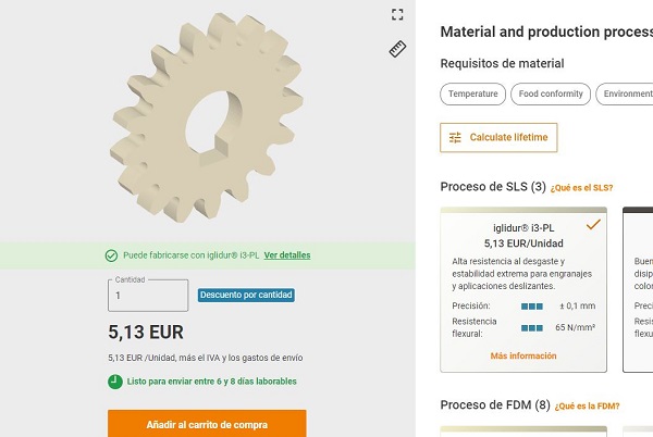 impresión 3D engranajes