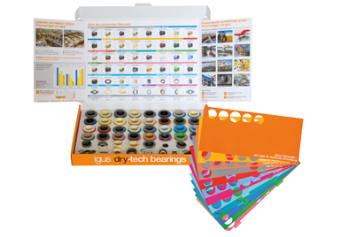 Caja de muestras de productos dry-tech® para fluídos,válvulas y bombas