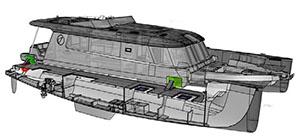 Sistemas retráctil para catamarán