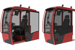 Cabina con la tecnología lineal drylin® en la puerta deslizante