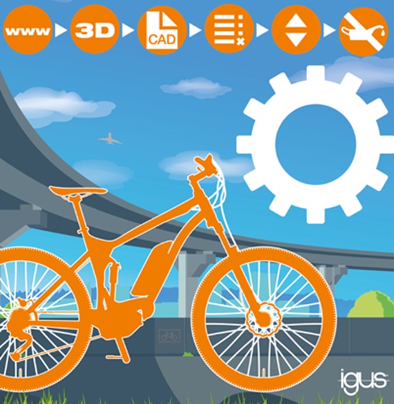 Piñón de plástico impreso en 3D para bicicletas