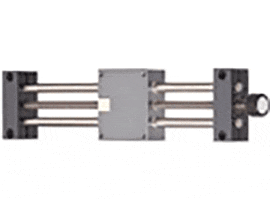 Mesa lineal con husillo trapezoidal montado sobre un rodamiento de bolas