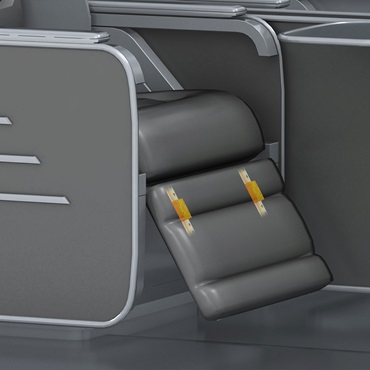 Interior de los aviones: Guías lineales drylin en reposapiés