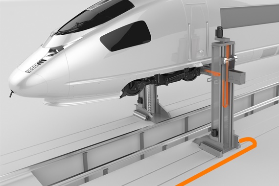 Plataforma elevadora para trenes con cadenas portacables y cables chainflex®