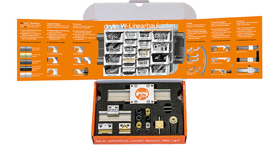 Caja de muestras del sistema de guiado lineal drylin®