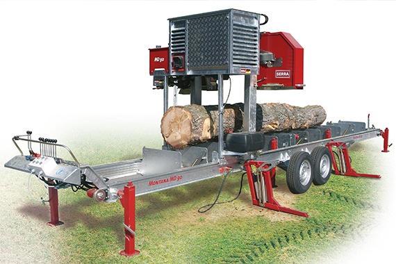 Mobile wide band sawmill "Montana" for log diameters up to 90 cm uses iglidur plain bearings