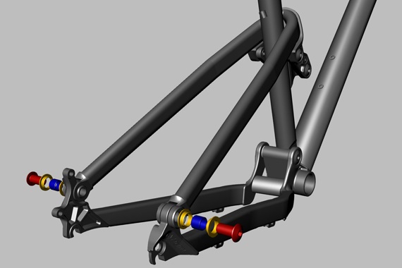 At the rear joint, in the rear axle, the bicycle designers have taken a new path and use iglidur bearings.