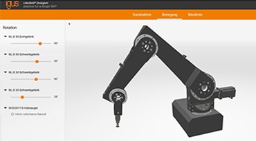 Brazo articulado robolink® D en el diseñador robolink®