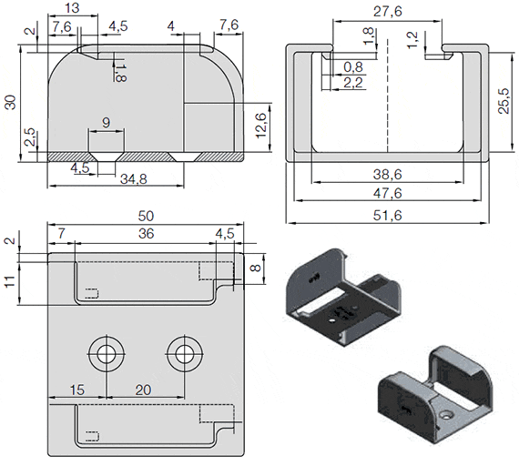 Terminales de montaje de la cadena ZF14