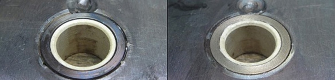 Los cojinetes muestran muy pocos signos de fricción.